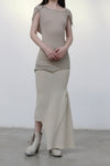 Marc le bihan long net eye skirt 2752 tilleul
